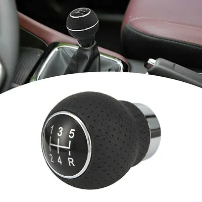 5 Speed Black Car Manual Shift Knob Gear Stick Shifter Lever Leather Universal • $20.23