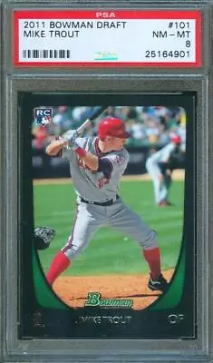 2011 Bowman Draft MIKE TROUT Rookie Card Angels #101 PSA 8 • $149.99