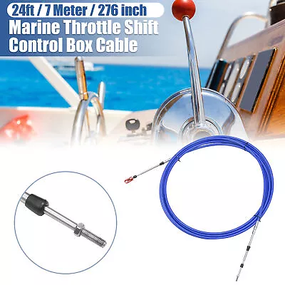 1pcs 24ft 276 Inch Marine Throttle Shift Control Box Cable With Clevis Blue • $33.84