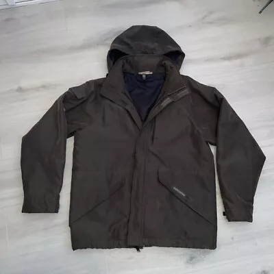 Quicksilver Mens Waterproof Jacket Brown/khaki Detachable Hood Size Medium • £20