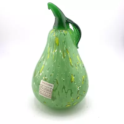 Glass Pear Murano Style Fruit Vintage Fifth Avenue Hand Blown Art Decorative  • $18.04