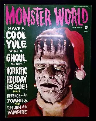  Monster World Magazine #6 Janaury 1965 CLASSIC Frankenstein Christmas Cover • $9.99