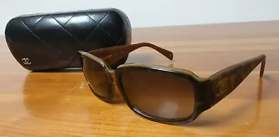 Vintage Chanel 5144 Sunglasses Brown Tortoise Gold CC Logo W/ Case Authentic • $99.99