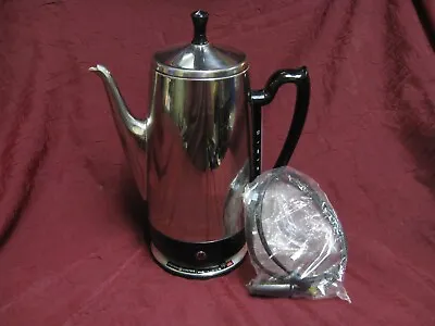 General Electric 10 Cup Coffee Percolator Chrome Immersible Adjustable Vtg Retro • $49.99