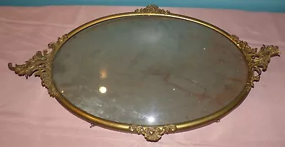 Antique Victorian Curved Bubble Glass Ornate Metal Picture Frame Convex Glass • $119