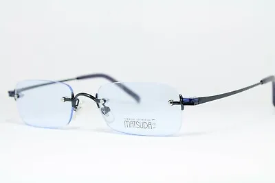 MATSUDA 14137 NV Original Vintage Eyeglasses Rimless Frame Blue Made In Japan • $199