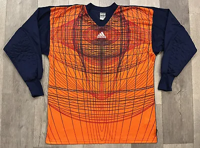 Vintage Adidas Men’s Blue/Orange Goalkeeper Padded Jersey Kit - Large • $26