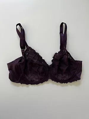 Wacoal Bra Size 38C Purple Renaissance Rose Sheer Embroidered Underwire 85720 • $24