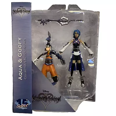 Diamond Disney Kingdom Hearts Aqua & Goofy Action Figure Rainfell Keyblade 2018 • $34.99