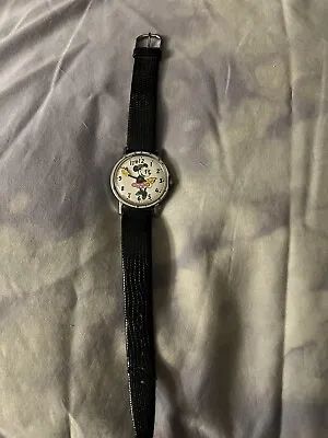 Antique Minnie Mouse Watch Woman With Original Leather Band • $30