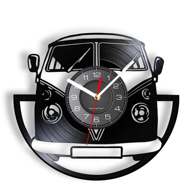 $49 • Buy Wall Clock Vinyl Record Industrial Style VW Bus Typ2 T2 Bulli Mechanic