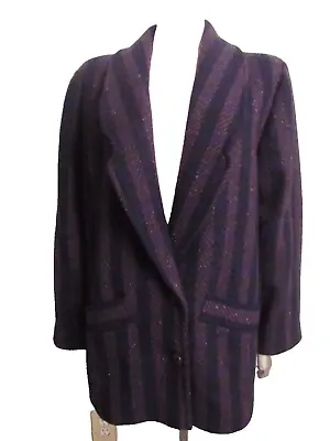 Triona Design Ardara Co Donegal Ireland Woman's Lined Striped Tweed Blazer 14 • $69