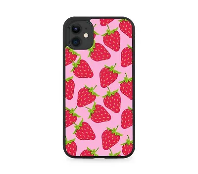 £11.90 • Buy Strawberry Pattern Rubber Phone Case Cover Strawberries Pink Berries Fruit C282