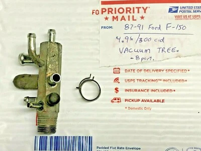 $35 • Buy 87-96 Ford 4.9L 300 - Intake 8 Port VACUUM TREE  F150 F250 Bronco Mustang E-150 