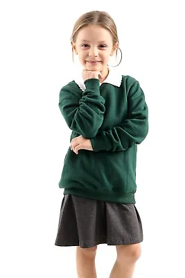 £7.99 • Buy Boys Girls Kids Jumper Sweatshirt Crew Tops Round Neck School Uniform Fleece Top