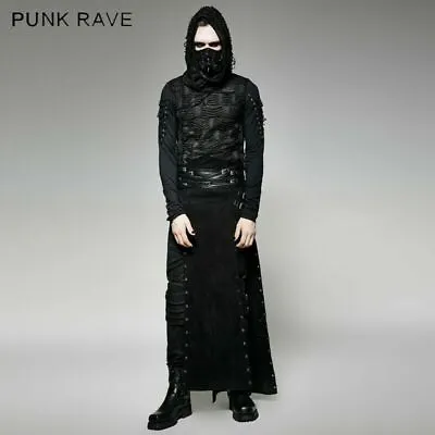 PUNK RAVE Personality Mens Long Black Gothic Vintage Steampunk Kilt Skirt Pants • $71.73