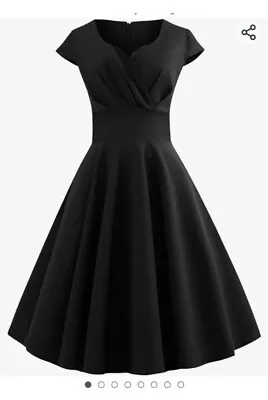 £9 • Buy Women Retro 50s 60s Swing Dress Party Cocktail A-Line Size XL Waist 30  Black 