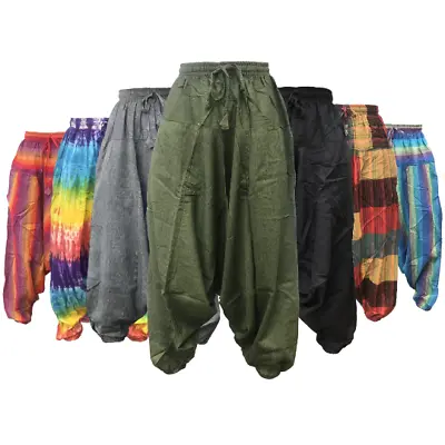 Harem Pants Hippy Summer AliBaba Mens Womens Baggy Gypsy Casual Boho Trousers • $31.10