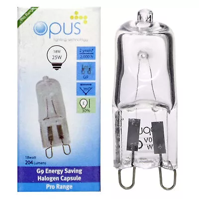 £3.64 • Buy 18W G9 Halogen Dimmable Clear Capsule Light Bulbs Warm White Pack Of 5