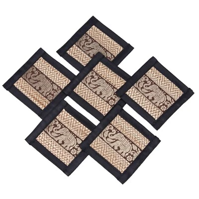 $10 • Buy Coasters Set Of 6, Reed & Silk, Made In Thailand 