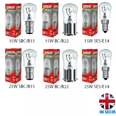 Universal Appliances Bulb 15w 25w Pygmy Light Lamps E14 B22 B15 Screw Dimmable • £2.99