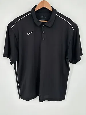 Manchester United Nike Black Polo Shirt Football Soccer Sz XL S1 • $11.23