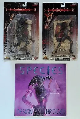 SPECIES II LOT McFARLANE MOVIE MANIACS EVE & PATRICK ACTION FIGURES + GIGER BOOK • $49.99