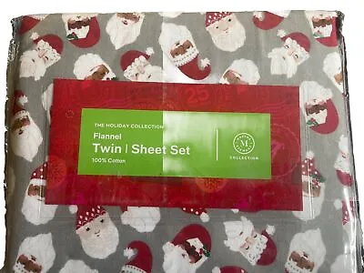 Martha Stewart Sheet Set Full Flannel 54in X 75in Grey Twin • $22