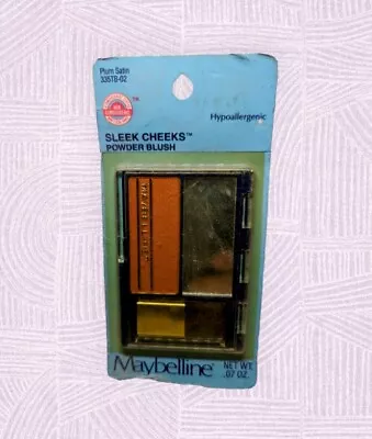 Vintage 1980's NOS MAYBELLINE Sleek Cheeks Powder Blush PLUM SATIN 335TB-02 • $19.99