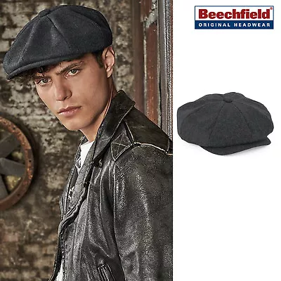 Beechfield Melton Wool Baker Boy Cap - Smart Casual British Retro Hat Men/women • £12.89