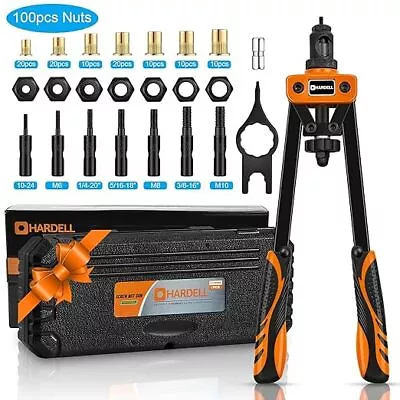 Rivet Gun Kit Rivet Nut Tool Rivnuts Setter Nutsert Hand Riveter SAE Metric BEST • $65.99