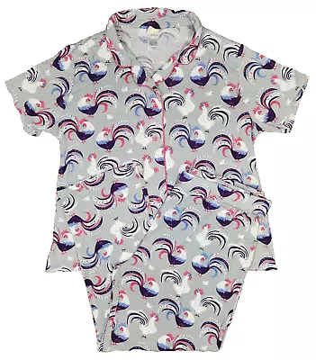 Nite Nite Munki Munki Notch Collar Pajamas Set Roosters - Women's 2XL (EUC) • $22.79