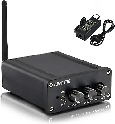 Aimpire Bluetooth 2 Channel Stereo Audio Amplifier Receiver Mini Hi-Fi AM30 • $41.95