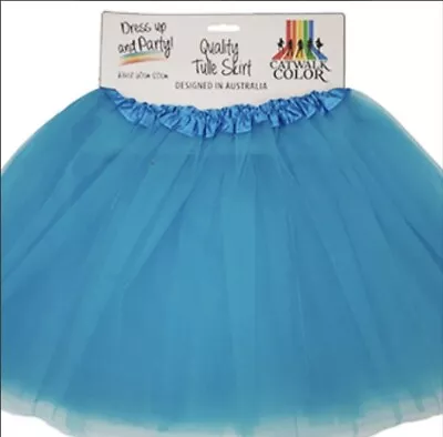 Tulle Tutu Skirt 80s Colour Women Costume Aqua Blue Sport Team Carnival  • $13