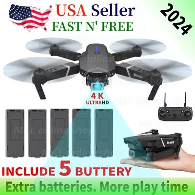 RC Drone With 4K HD Camera Extra Batteries WiFi FPV Foldable Quadcopter New 2024 • $23.83