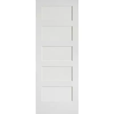 LuxDoors Interior Flat 5-Panel [36  X 80 ] Shaker Primed White Solid Door • $309