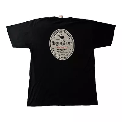 Year 2000s 00s Moosehead Lake Maine Beer Logo Black Graphic T-shirt Sz L • $18