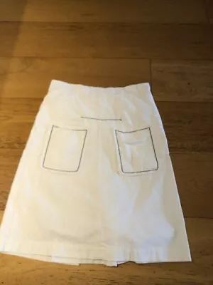 Bassike White  A-Line Skirt - Cute Pockets - Size 2 - Australian Designer • $65