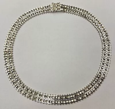 MILOR Italy Beautiful Vintage Etruscan Style Sterling Silver Necklace 17  • $599.99