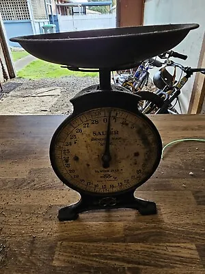 Vintage Salter Household Scales No. 46 With Bowl - Made In England  • $50