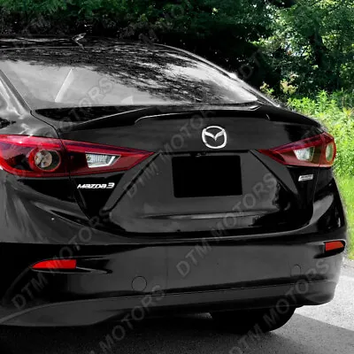 For 14-18 Mazda 3 Sedan Pearl Black V-Style Rear Trunk Lid Spoiler Wing W-Power • $133.28