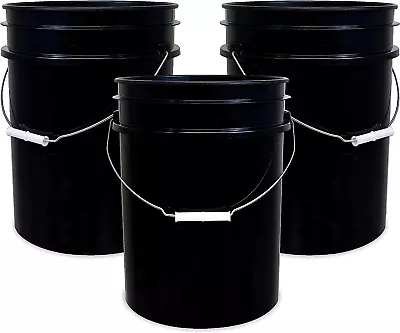 5 Gallon Plastic Bucket Heavy Duty Multipurpose Pail Storage Buckets 3PCS • $44.99