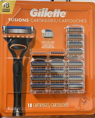 Gillette Fusion 5 Razor Blades 18 Cartridges Only Factory Sealed Pack No Handle • $42.90