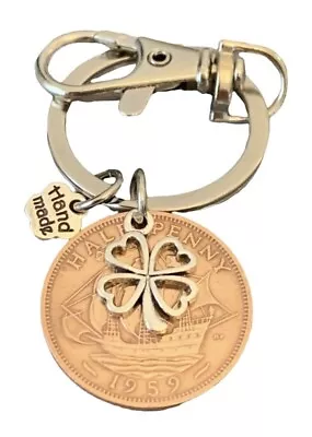 65th Birthday Polished 1959 Lucky Coin & Four Leaf Clover Gift For Him Her • £9.99