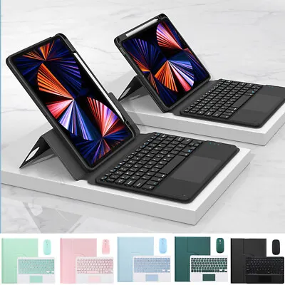 For IPad 10/9/8/7th Gen Air 4 5th Pro 11 Rotating Leather Case Touchpad Keyboard • £22.99