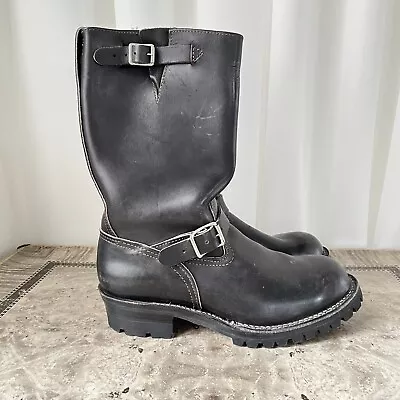 Vtg Wesco Boss Engineer Boots Black Motorcycle Biker Harness Steel Toe 11 D • $600