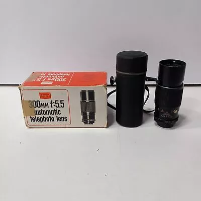 Vintage Sears 300mm F:5.5 Automatic Telephoto Lens In Case IOB • $9.99