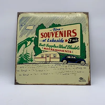 Vintage Mummert Sign Co. FINE SOUVENIRS At LAKESIDE Metal Sign /hge • $60