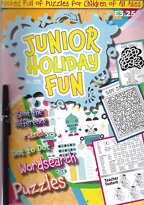 £3.99 • Buy New Junior Holiday Fun Puzzle Book Magazine Issue 293 Spot The Difference Mazes+