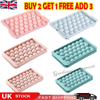 Round Ice Cube Tray Ice Ball Maker Mold Whiskey Sphere Round Mould DIY Plastic • £5.77